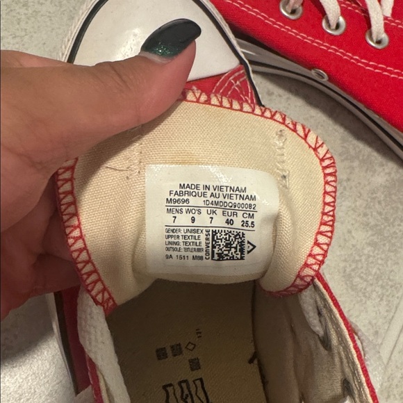 Converse Red Canvas Shoes with White Accents - Picture 3 of 5